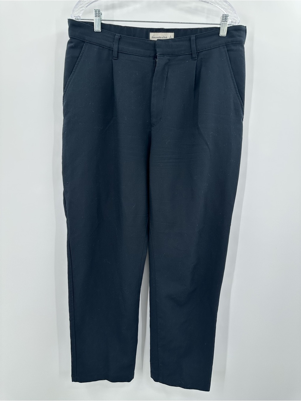 Abercrombie & Fitch Women's Black Tailored Wide-Leg Trouser Pants Size Large